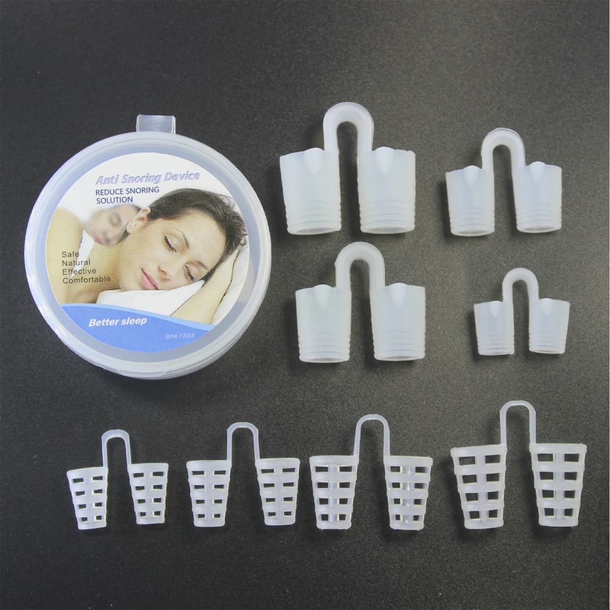 8PCS Anti-Snore Nasal Dilators Set Anti Snoring Solution Devices Stop Snoring Sleep Aid to Ease Nighttime Breathing for Men Wome