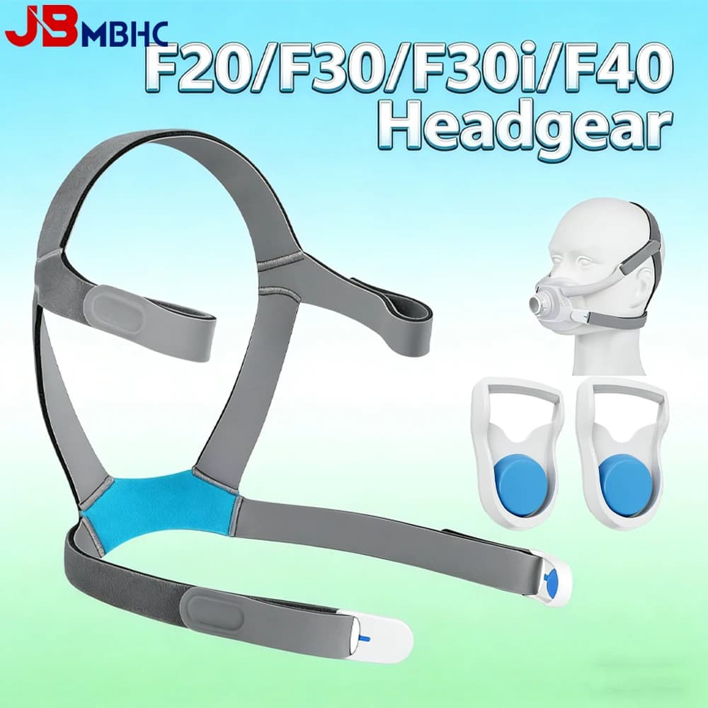 AirFit F20/F30/F30i/F40 CPAP Headgear Strap with 2 Clips Adjustable Elastic Headband Strap Designed for a Secure Comfortable Fit