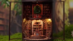 NEW DIY Wooden Book Nook Figurines Miniatures Doll House Kit 3D Puzzle Bookend for Friends Birthday Gifts Home Decor Crafts
