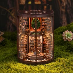 NEW DIY Wooden Book Nook Figurines Miniatures Doll House Kit 3D Puzzle Bookend for Friends Birthday Gifts Home Decor Crafts