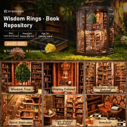 NEW DIY Wooden Book Nook Figurines Miniatures Doll House Kit 3D Puzzle Bookend for Friends Birthday Gifts Home Decor Crafts