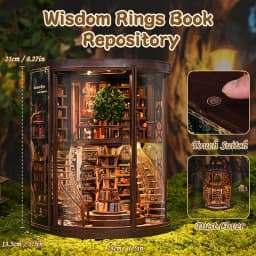 NEW DIY Wooden Book Nook Figurines Miniatures Doll House Kit 3D Puzzle Bookend for Friends Birthday Gifts Home Decor Crafts