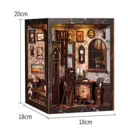 NEW DIY Wooden Book Nook Figurines Miniatures Doll House Kit 3D Puzzle Bookend for Friends Birthday Gifts Home Decor Crafts