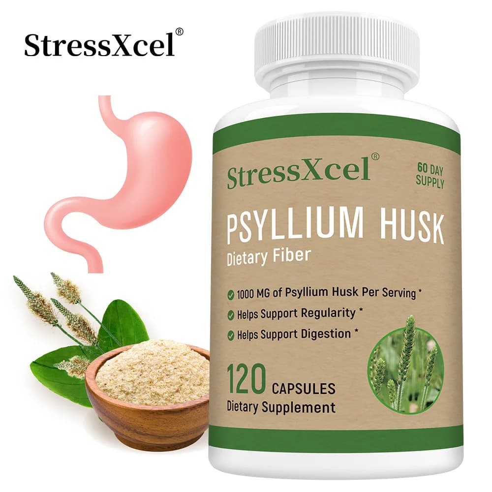 Psyllium Husk - Natural Soluble Fiber, Good for Intestinal Health, Cleansing, Detox, Supports Digestive System Health Supplement