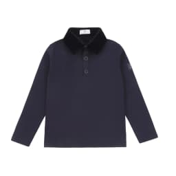 AP AW26 Navy Blue Corduroy Collection Kids Boy Girl Fashion Geometric Print Shirt Family Matching Clothing Dress Top Jumper