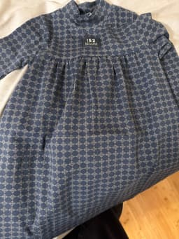 AP AW26 Navy Blue Corduroy Collection Kids Boy Girl Fashion Geometric Print Shirt Family Matching Clothing Dress Top Jumper
