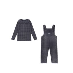 AP AW26 Navy Blue Corduroy Collection Kids Boy Girl Fashion Geometric Print Shirt Family Matching Clothing Dress Top Jumper