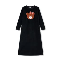AA-Sibling Family Matching Black Velour Children Pajamas Nightgown baby Romper sherpa Bear Pajamas Set