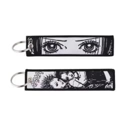 NANA Anime Eye Keychain for Motorcycles and Cars Backpack Manga Key Tag Cartoon Embroidery Key Fobs Bag Keyring Chaveiro Jewelry