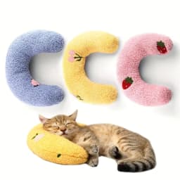 Cute Dogs Cats Little Pillows U-Shaped Neck Protector Pets Deep Sleep Pillow for Puppy Kitten Soft Fluffy Calming Toys Washable