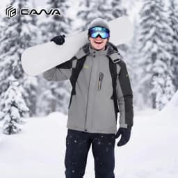 Men's Winter Jacket Waterproof Windproof Fleece Lined Parka Warm Thermal Coat with Removable Hood Outdoor Ski Snowboard Jacket