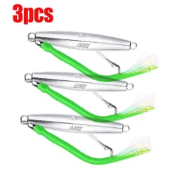 1pc Diamond Jigs Saltwater Fishing Lures Spoon Metal Jig with Tube Tail Trolling Jig Bait Stripers Bass Tuna Surf Fishing