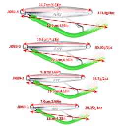 1pc Diamond Jigs Saltwater Fishing Lures Spoon Metal Jig with Tube Tail Trolling Jig Bait Stripers Bass Tuna Surf Fishing