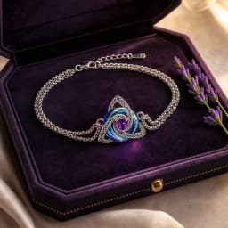 Colorful Crystal Celtic knot Bracelet Heart Zircon Trinity Knot Triquetra Double Chain Bracelets Irish Jewelry for Women