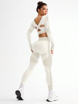2pcs Hot-selling New Sports Tight Running Breathable Seamless Yoga Suit Women's Outdoor Fitness Suit Women's