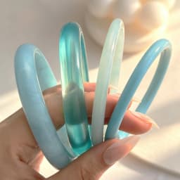 8pcs/4pcs Vintage Bracelet Set for Women Fashion Elegant Minimalist Blue Resin Tie Dye Stackable Bangle Beach Holiday Jewelry