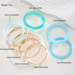 8pcs/4pcs Vintage Bracelet Set for Women Fashion Elegant Minimalist Blue Resin Tie Dye Stackable Bangle Beach Holiday Jewelry
