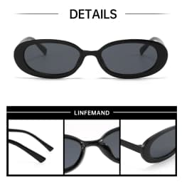Retro Classic Small Oval Sunglasses Women Fashion Champagne Lens Shades UV400 Men Trending Street Photography Sun Glasses