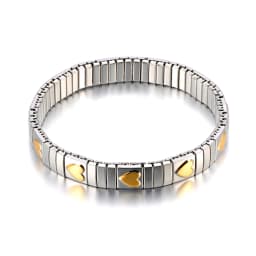 Lokaer 316L Stainless Steel CZ Crystal Elasticity Chain Bracelets For Women Real Gold Plated Trendy Waterproof Jewelry B23138