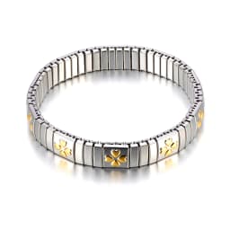 Lokaer 316L Stainless Steel CZ Crystal Elasticity Chain Bracelets For Women Real Gold Plated Trendy Waterproof Jewelry B23138