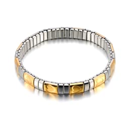 Lokaer 316L Stainless Steel CZ Crystal Elasticity Chain Bracelets For Women Real Gold Plated Trendy Waterproof Jewelry B23138