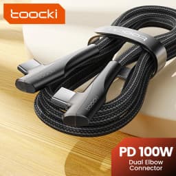 Toocki USB Type C to USB C Cable 90 Degree Angle QC4.0 PD4.0 PD 100W Fast Charging for Macbook iPhone 18 Samsung Xiaomi Huawei