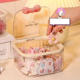Clear Accessories Organizer Box Multifunctional Storage Box For Hair Ties Jewelry Bathroom Desktop With Storage Organizer