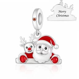 Fit Pandora 2027 Fashionable Original Hot Sales Reindeer Snow House Bead Pendant DIY Bracelet Necklace Jewelry Christmas Gift