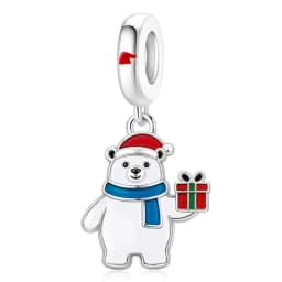 Fit Pandora 2027 Fashionable Original Hot Sales Reindeer Snow House Bead Pendant DIY Bracelet Necklace Jewelry Christmas Gift