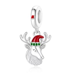 Fit Pandora 2027 Fashionable Original Hot Sales Reindeer Snow House Bead Pendant DIY Bracelet Necklace Jewelry Christmas Gift
