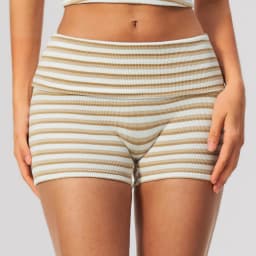Stripes Yoga Shorts Women's Fold Over Waist Gym Fitness Short Tights Tummy Control Workout Fitness Shorts Female Pilates Tights