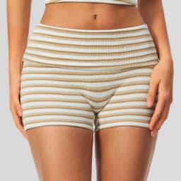 Stripes Yoga Shorts Women's Fold Over Waist Gym Fitness Short Tights Tummy Control Workout Fitness Shorts Female Pilates Tights