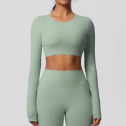 Yoga Shirts For Women Long Sleeve With Padded Fitness Running Gym Clothes Workout Dry Fit Breathable High Elastic Sports Top