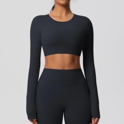 Yoga Shirts For Women Long Sleeve With Padded Fitness Running Gym Clothes Workout Dry Fit Breathable High Elastic Sports Top