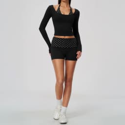 Striped Yoga Set Fitness Suit Gym Clothing Workout Tracksuit Women Sportswear 2 Piece Halter Long Sleeve Active Outfits Training