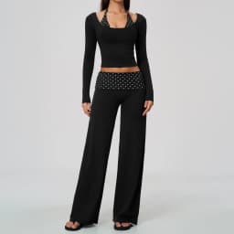 Striped Yoga Set Fitness Suit Gym Clothing Workout Tracksuit Women Sportswear 2 Piece Halter Long Sleeve Active Outfits Training