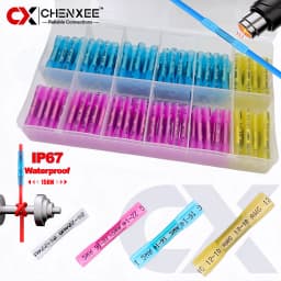 Heat Shrink Butt Connectors Kit, Butt Splice Set, Insulated IP67 Waterproof Electrical Marine Automotive Wire Crimp Terminals