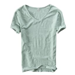 Summer T Shirt Men 100% Cotton Short Sleeve Tshirt V-neck Tops&Tee Breathable Comfortable Slim T-shirt Men Dropshopping