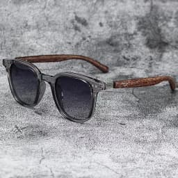 Classic Brown Sunglasses Vintage Aesthetic Square Frame Gradient Lens Wood Texture Eyewear Unisex Sun Glasses Outdoor