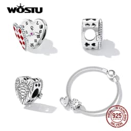 WOSTU 925 Sterling Silver Fashion Colorful Magic Series Magic Cat Charms Beads for Women Fit Original Bracelets Fine DIY Jewelry