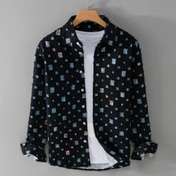 2026 New Men's Plaid Contrasting Color Hole Shirt Coats Vintage 100% Cotton Long-sleeved Loose Casual Blouse Fashion Men Clothes