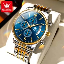 OLEVS Men Watches Top Brand Luxury Watch Waterproof Stainless Steel Men Wristwatch Luminous Quartz Watch Box Gift Set