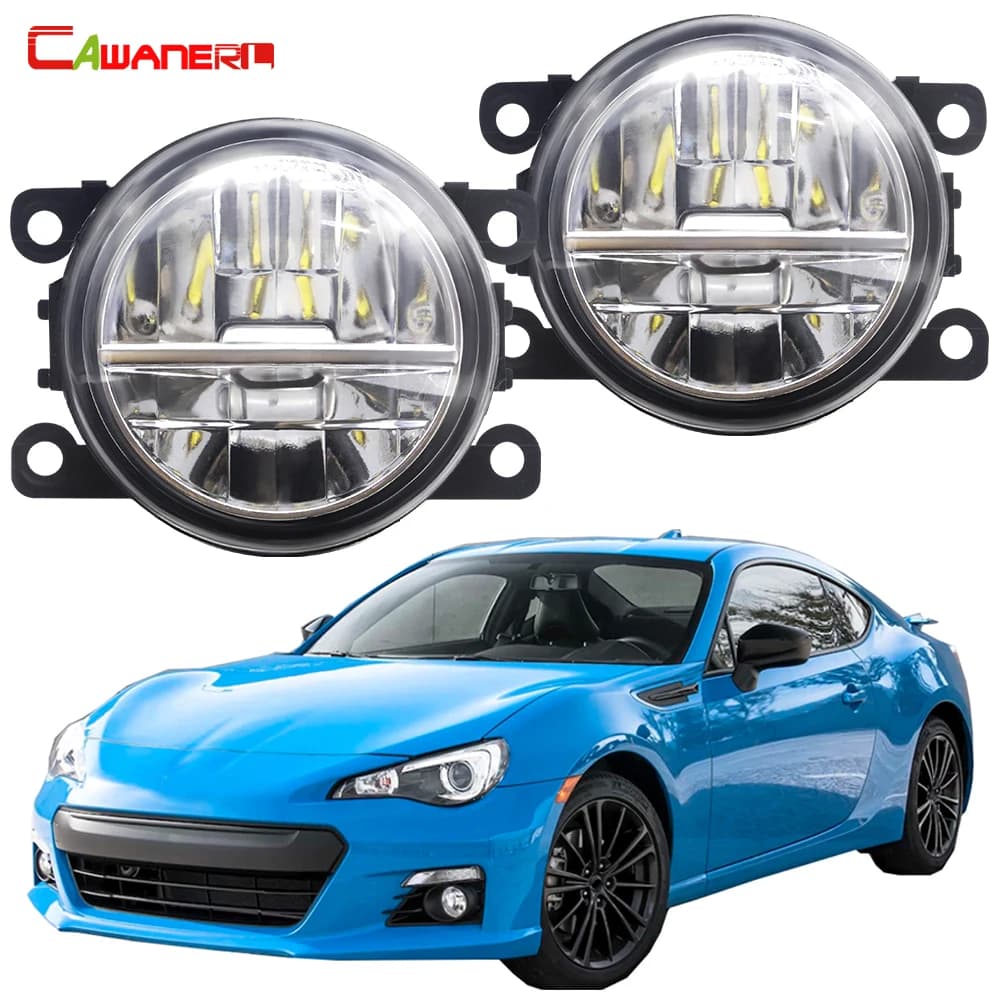 2 Pieces Car Front Fog Light Assembly 30W H11 LED Fog Daytime Running Lamp DRL 6000LM For Subaru BRZ 2013-2018