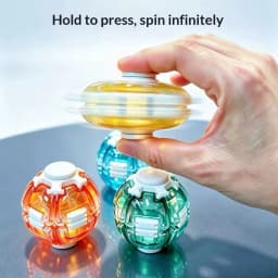 Press‑to‑Spin Fidget Ball Keychain 3D Gear Rotating Gyro Toy Stress Relief Sensory Hand Toy Portable Bag Pendant for Adults Gift