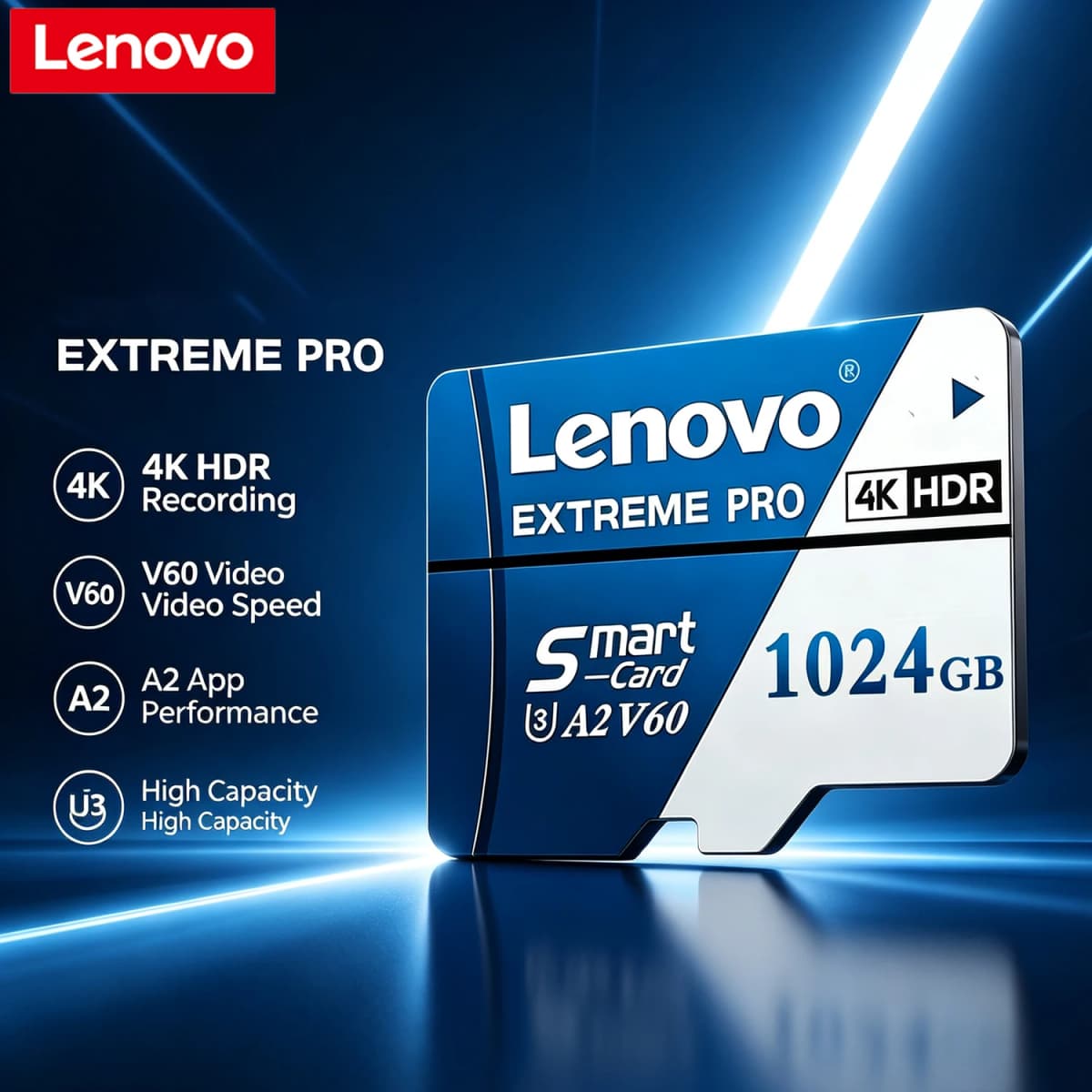 Lenovo 1TB Extreme Pro Micro SD Card High Speed U3 V60 4K Full HD Memory Card 128GB 256GB 512GB TF Flash Cards For Phone Drone