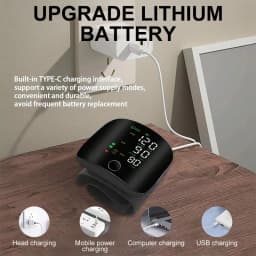 AiQUE Rechargeable Blood Pressure Monitor 2 Users Medical Tonometer Wrist Cuff Digital Irregular Pulse Heart Rate Tensiometer