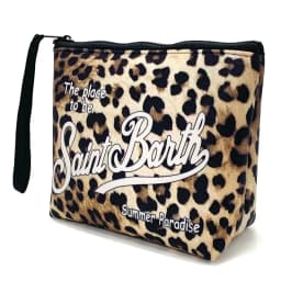 Fashion Quality New Handbag European American Clutch Bag Women's Handbag Leopard Canvas Diving Handbag Zero Wallet