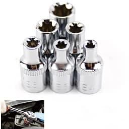 6pcs 1/4 Inch Steel Drive Sockets For Torx Star Female Bit E Socket Set E4 E5 E6 E7 E8 E10 Ratchet Wrench Adapter Hand Tools