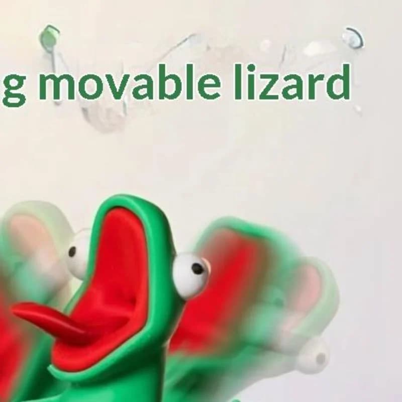 3D Printed Green Lizard Statue Creative Fun Desktop Ornament for Office Shelf Kids Adults Housewarming Gift