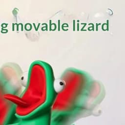 3D Printed Green Lizard Statue Creative Fun Desktop Ornament for Office Shelf Kids Adults Housewarming Gift